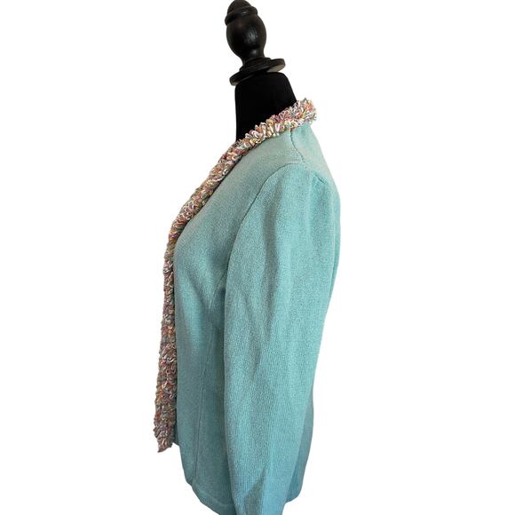 JSS Woman’s 3pcs suit Small knit wear blue teal wool blend USA classic luxury - Picture 5 of 16